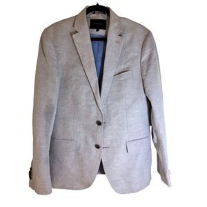 Banana Republic Tailored Fit Linen Blend Blazer Men Size 40R Light Gray